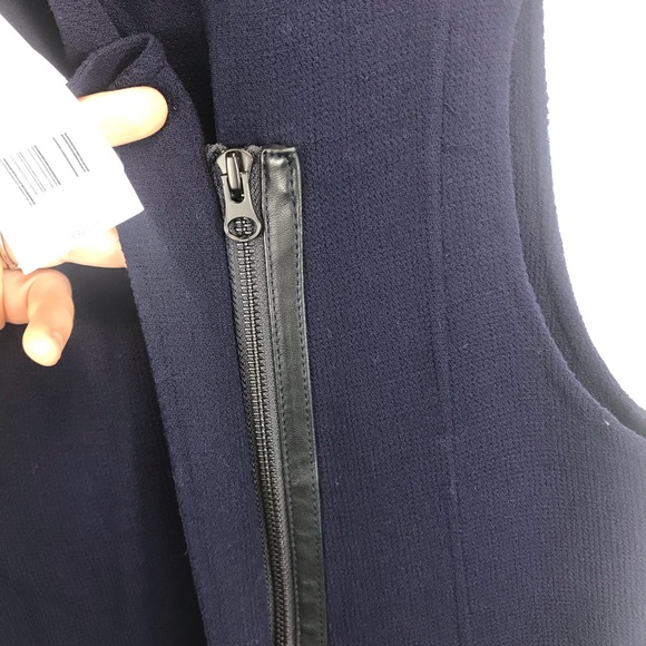 Vince Sleeveless Asymmetric Wool Zip Vest Leather - Picture 6 of 9